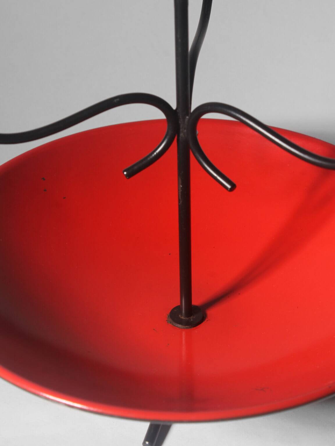 Gunnar Ander Mid-Century Vibrant Red And Black Candelabra, For Ystad Metall