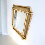 Vintage rattan mirror / romantic wall mirror