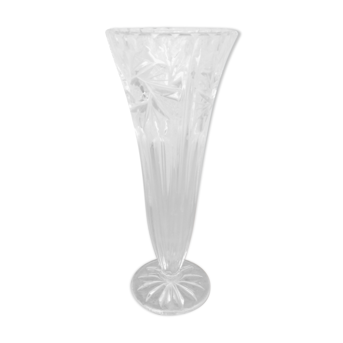Carved crystal vase