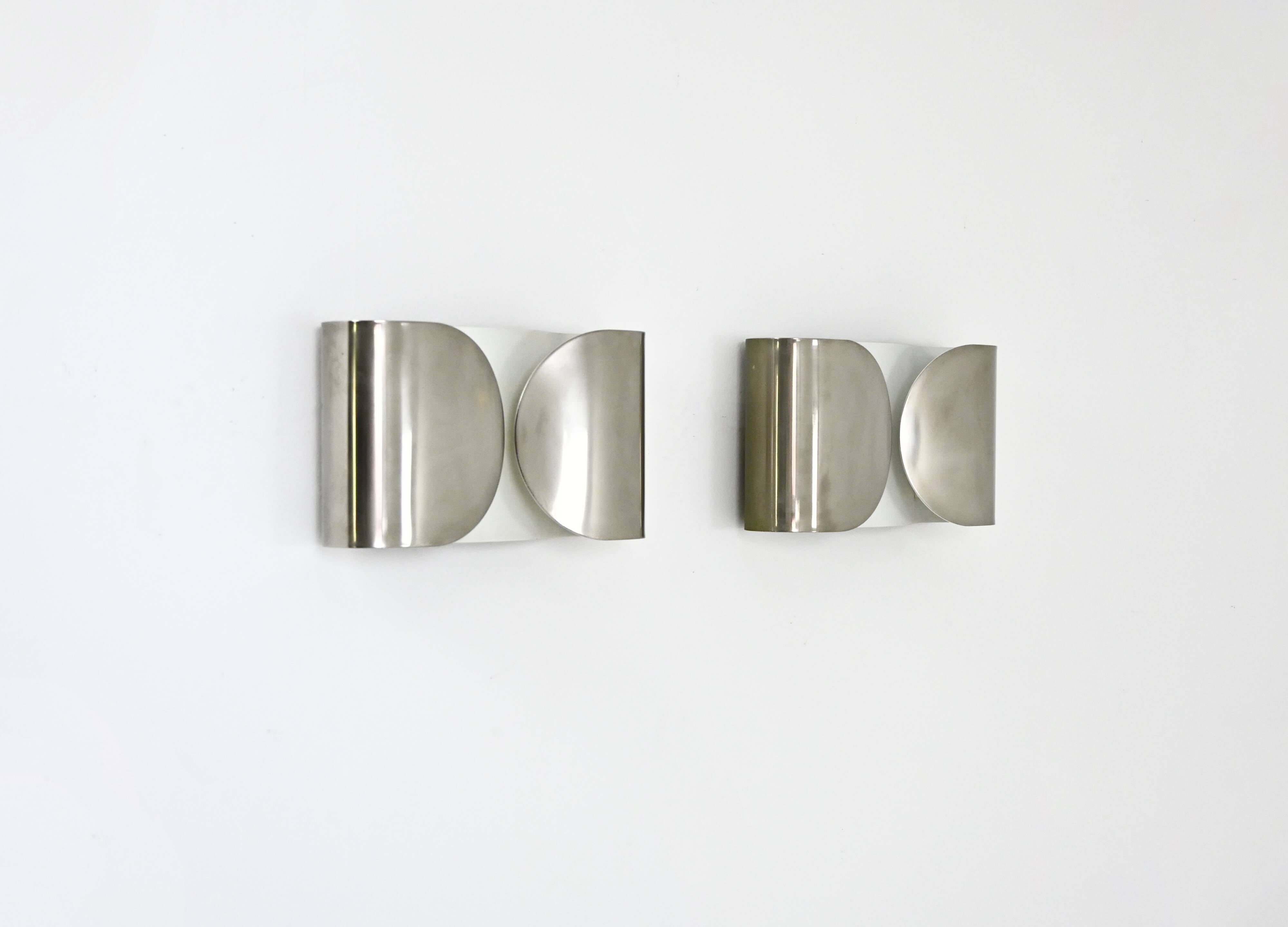 2 "Foglio" wall lights by Tobia & Afra Scarpa for Flos, 1960s.
