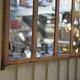 Metal industrial window mirror 102x108cm
