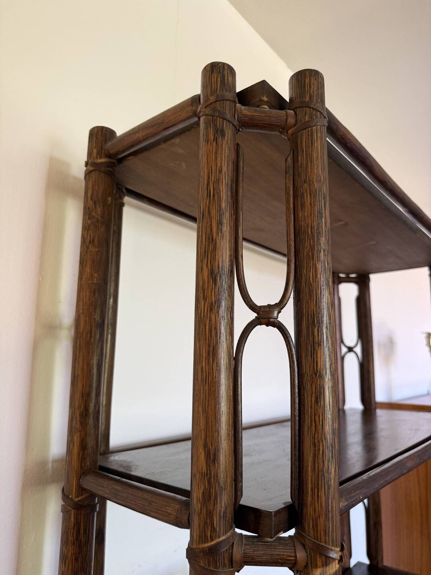 Large vintage rattan shelf/bookcase