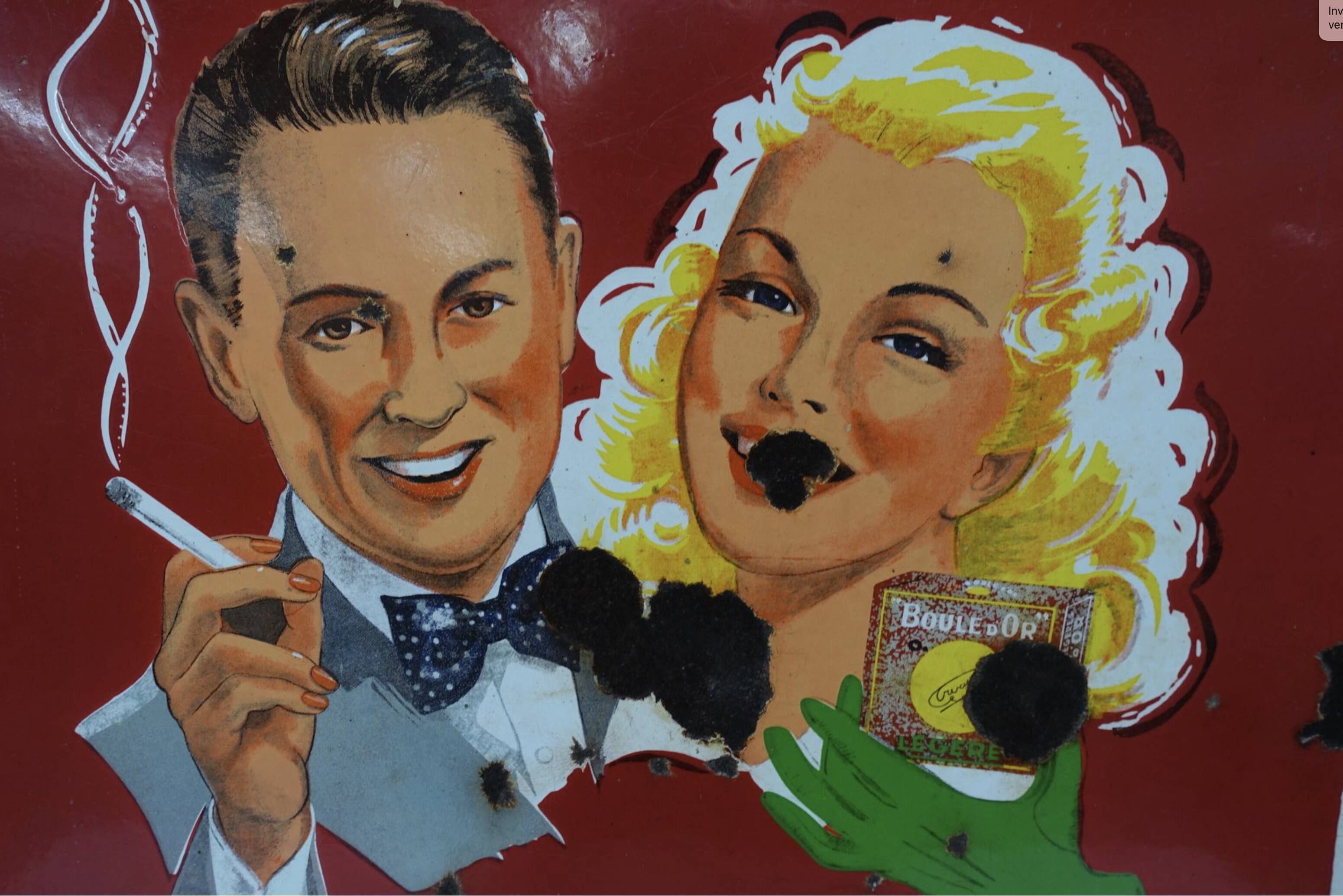 Advertising email plate "golden ball" years 50
