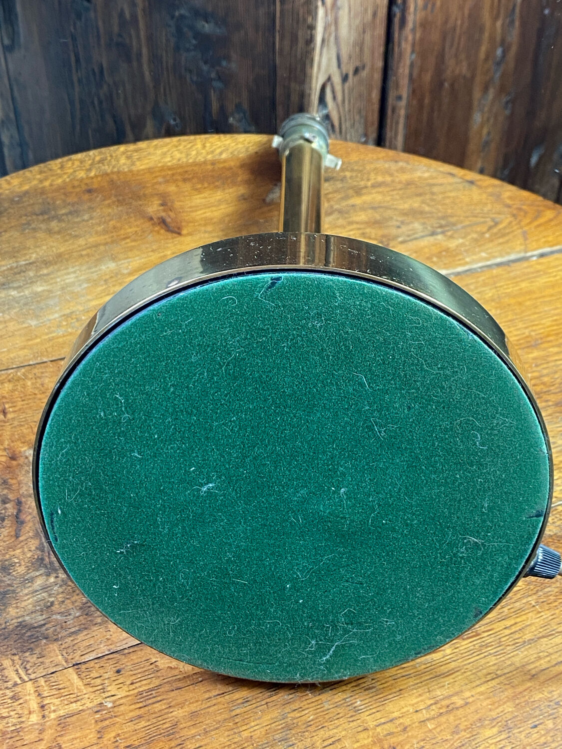 Brass lamp with pleated shade