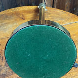 Brass lamp with pleated shade