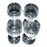 Set of 4 glasses with stem in acid-engraved crystal in pantogravure - guilloche volutes 11cm