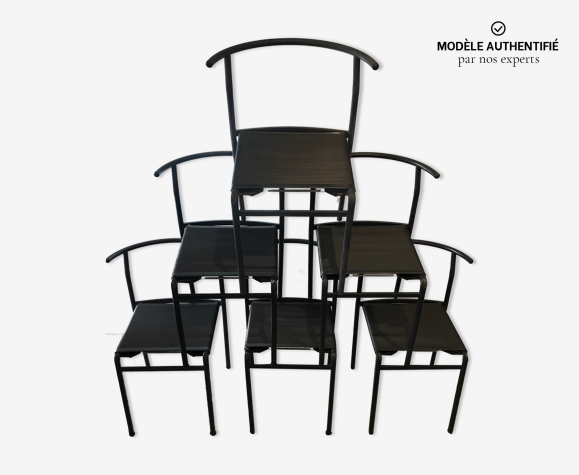 Ensemble de 6 chaises Cerruti Baleri "café", Philippe Starck  1980