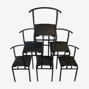 Set of 6 chairs Cerruti Baleri "café", Philippe Starck - 1980