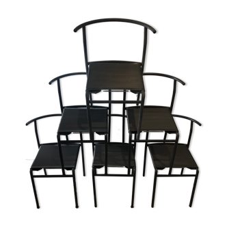 Set of 6 chairs Cerruti Baleri "café", Philippe Starck - 1980