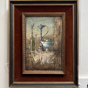 Oil on canvas still life with fruits, 20th century by Cambicq.