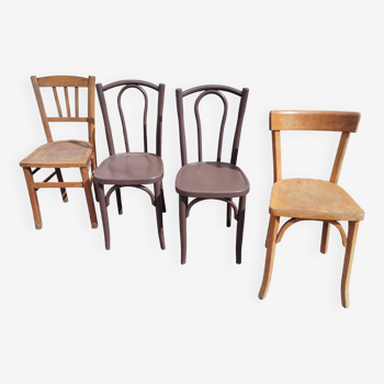 Set 4 chaises bistrot déparaillées