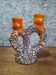 Double candlestick Fat Lava Vallauris volcanic ceramic 1960s