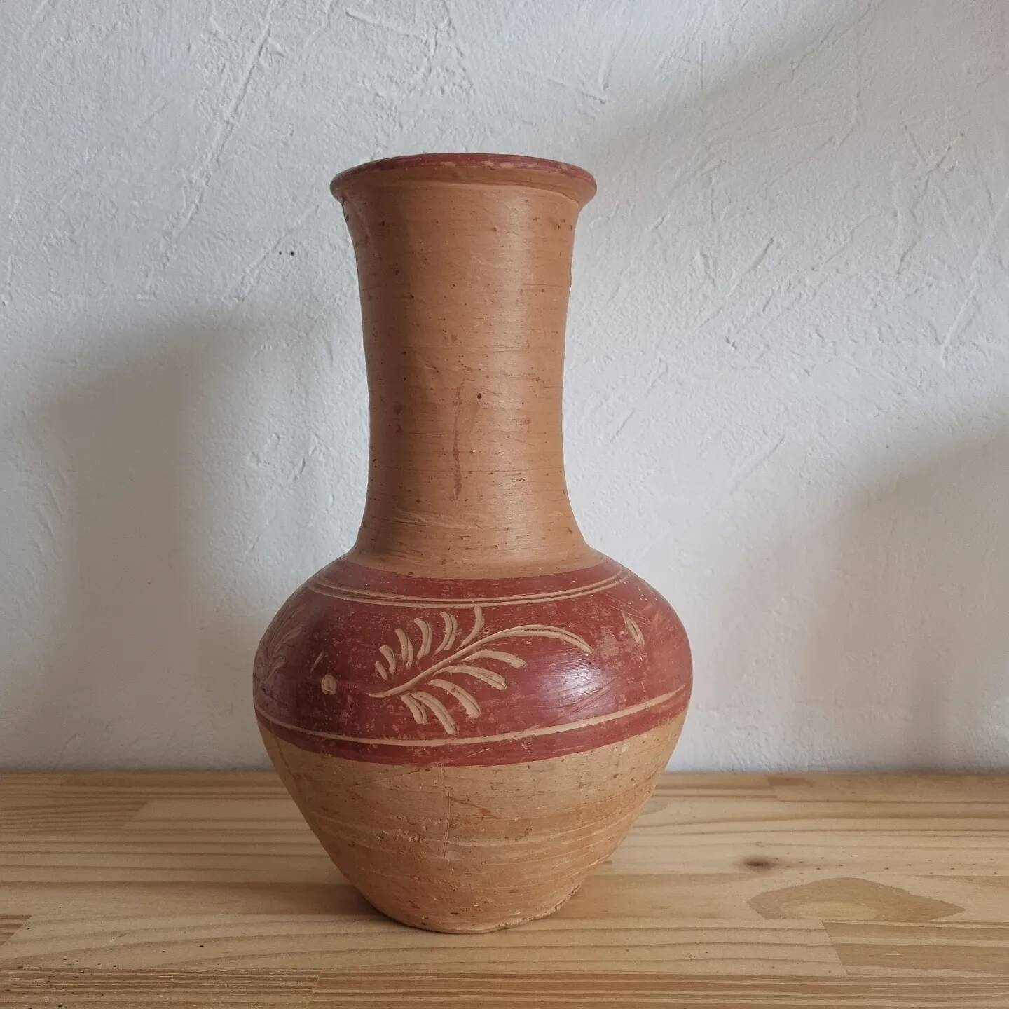 Antique handcrafted terracotta vase