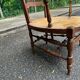 19th-century solid wood straw chair