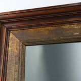 Wooden Mirror with Copper Details, Belgium 1970s