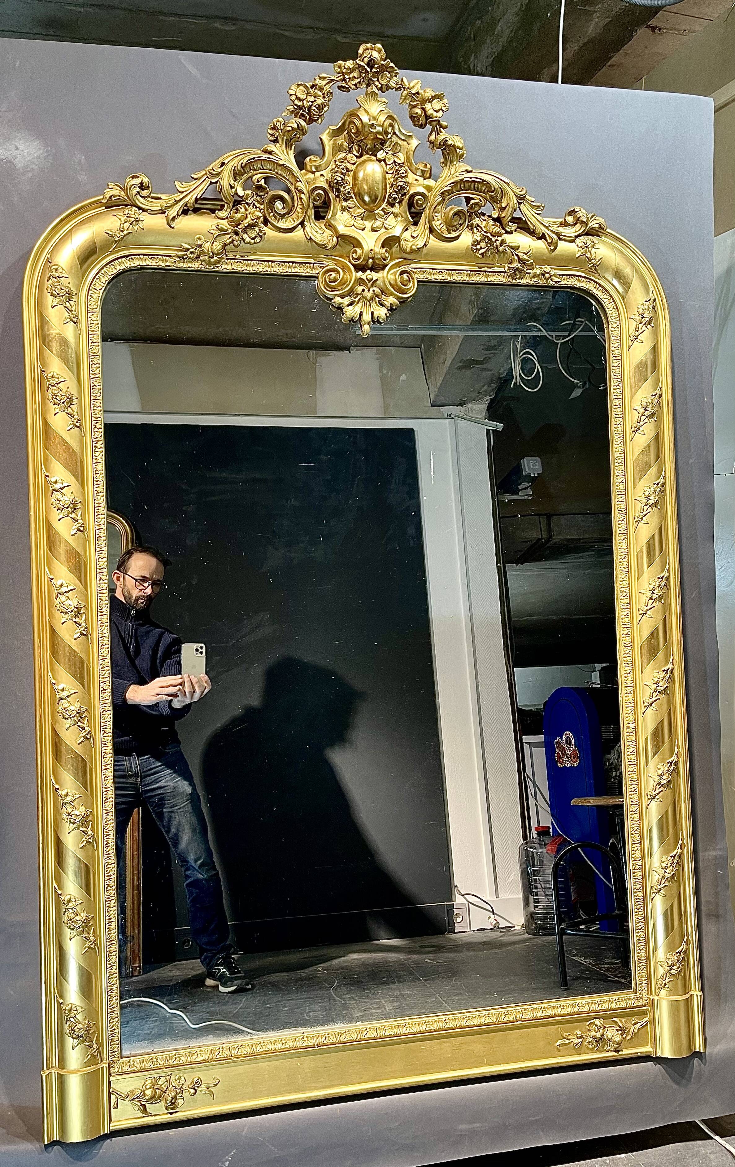 Ancient mirror 177x117 cm from Napoleon III era very good condition