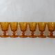 10 vintage pressed molded amber water glasses