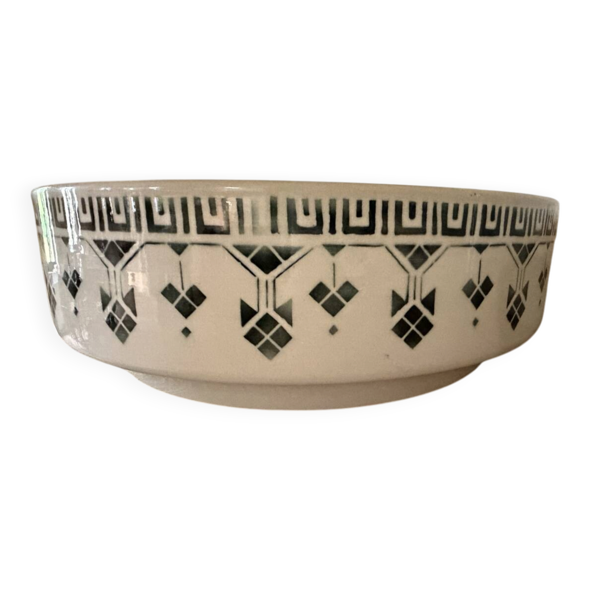 Large earthenware salad bowl