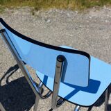 Pair of chairs in blue formica - vintage