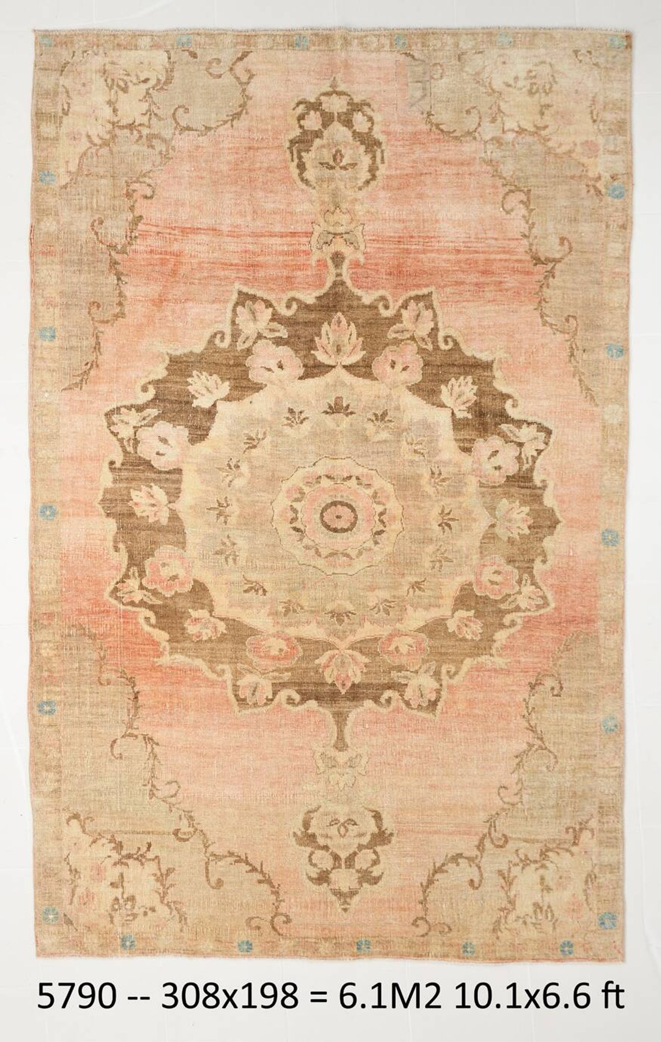 Brown & Beige Oriental Style Persian Rug, 198x308Cm