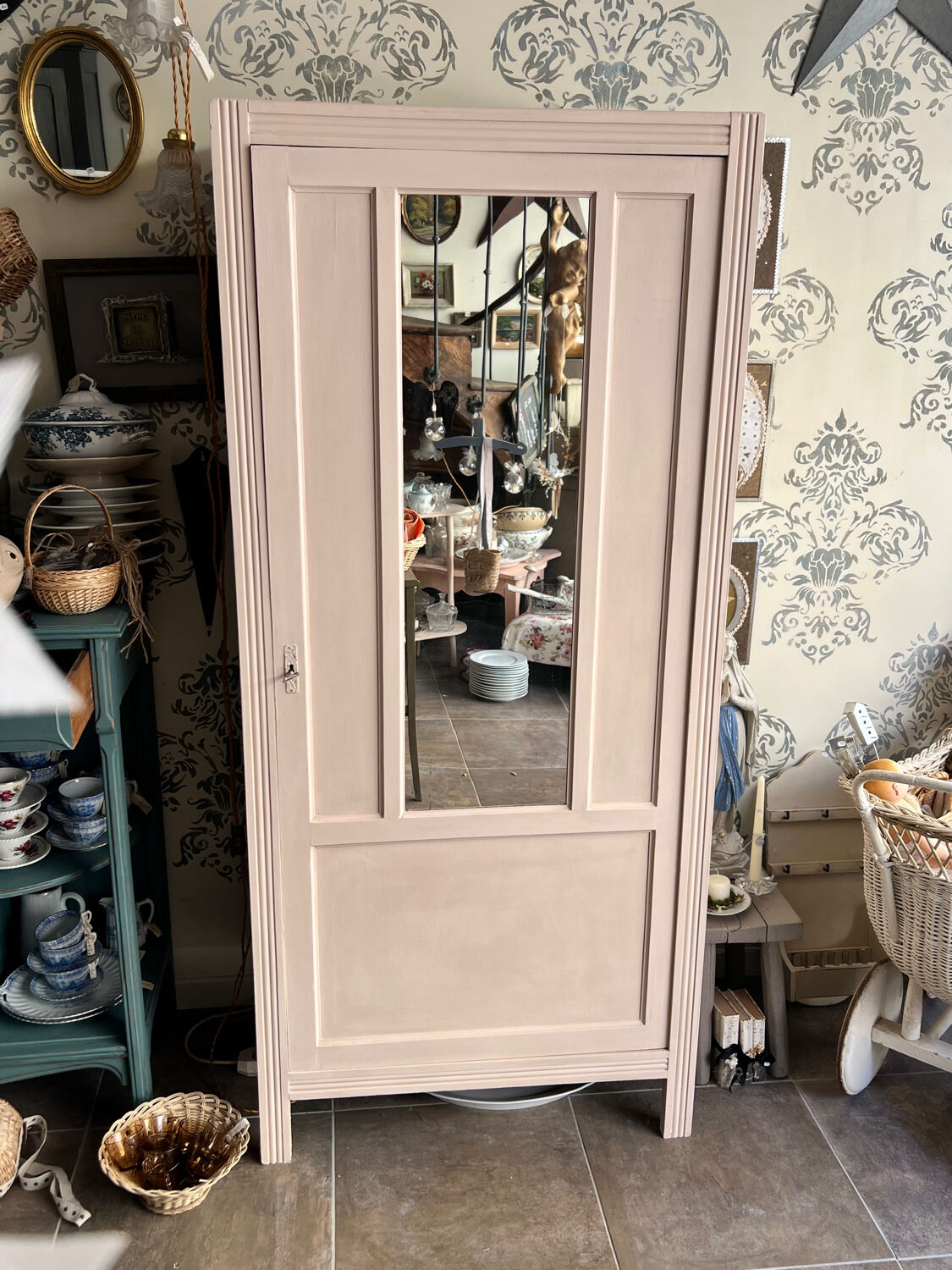 Small Parisian wardrobe with mirror