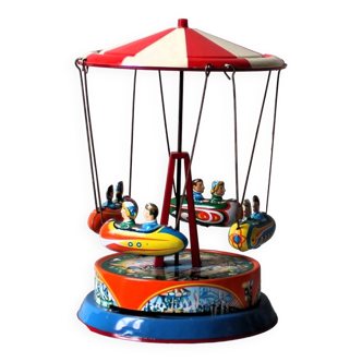 Vintage mechanical toy 'jw /germany western'/carousel