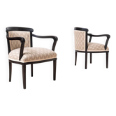 Ensemble de 2 fauteuils Biedermeier de style rustique et campagnard, vers 1850