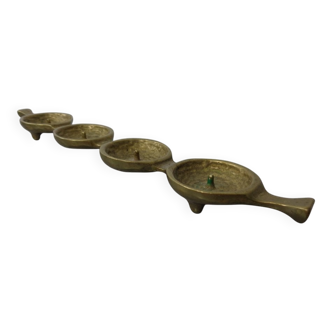 Brutalist Bronze Candleholder by Michael Harjes, 1960s