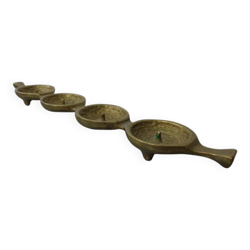 Brutalist Bronze Candleholder by Michael Harjes, 1960s