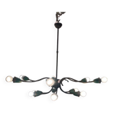 Italian Bronze Green Chandelier 1950’s