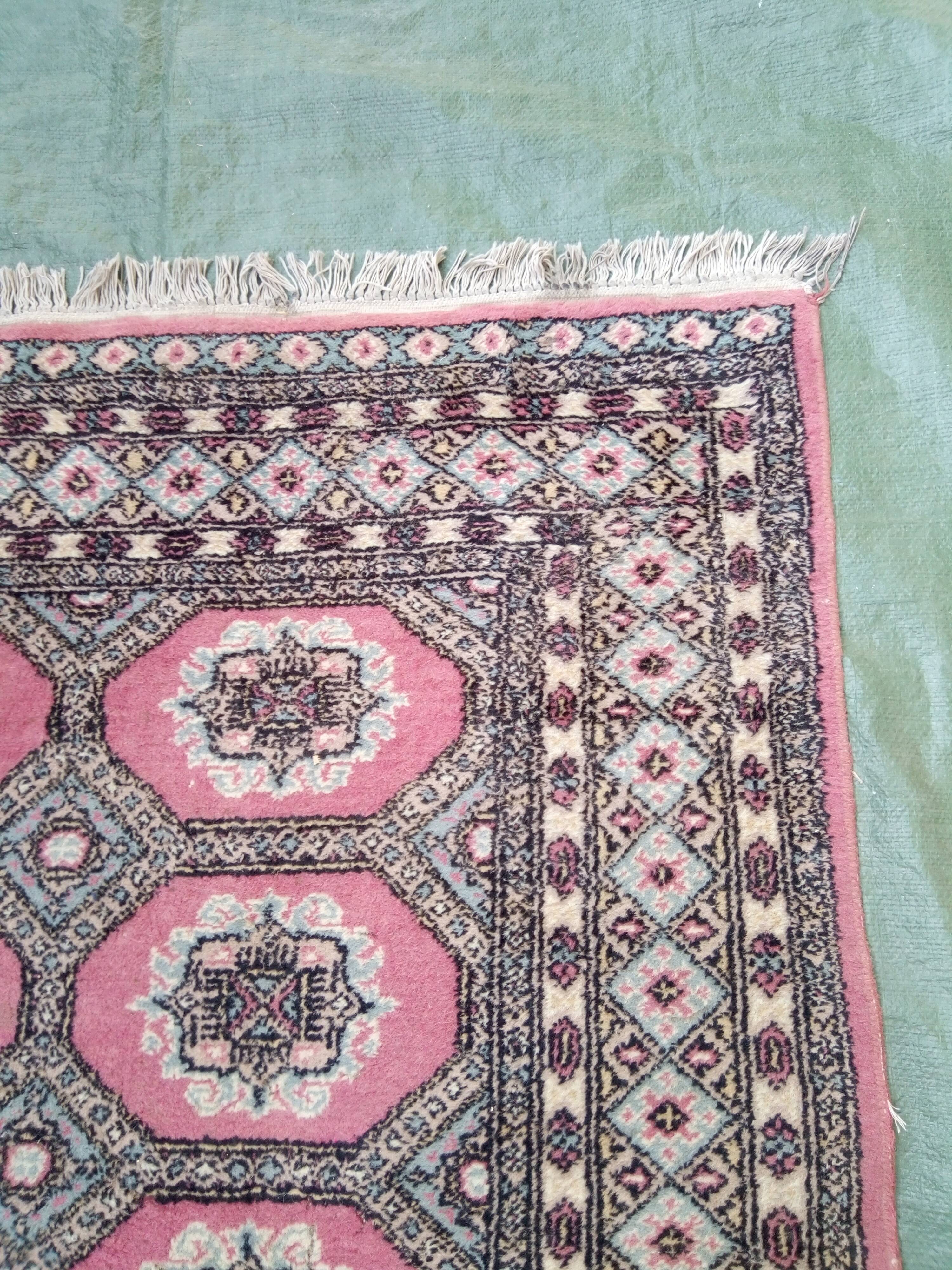 Old handmade oriental carpet 198 x 126