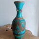 Ugo zaccagnini turquoise ceramic vase with dragon decoration