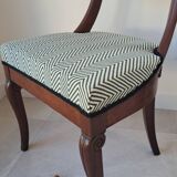 Pair of mahogany gondola chairs – Empire style – 20th century, restored