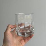 6 octagonal glass whiskey glasses