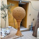 Large rattan and rope lamp
