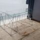 Vintage minimalist desk table steel and glass