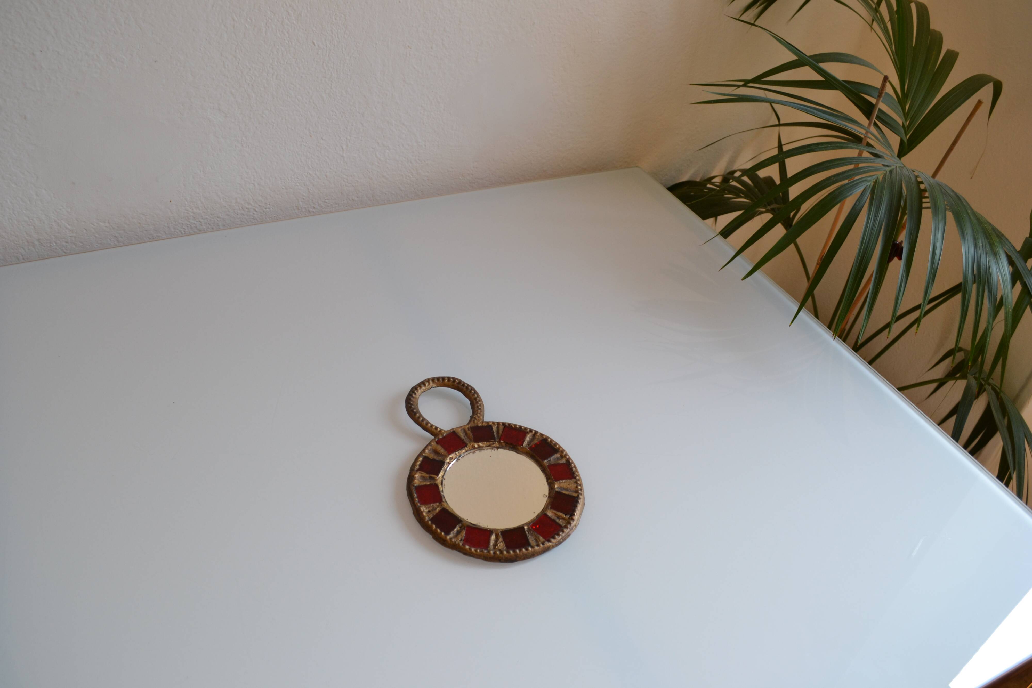 Glass and lead mirror by Irena Jaworska