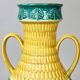 Vase en céramique turquoise de secours jaune