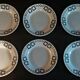 Series of six flat earthenware plates P.B. Rochechouart Limoges model Anna
