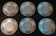 Series of six flat earthenware plates P.B. Rochechouart Limoges model Anna
