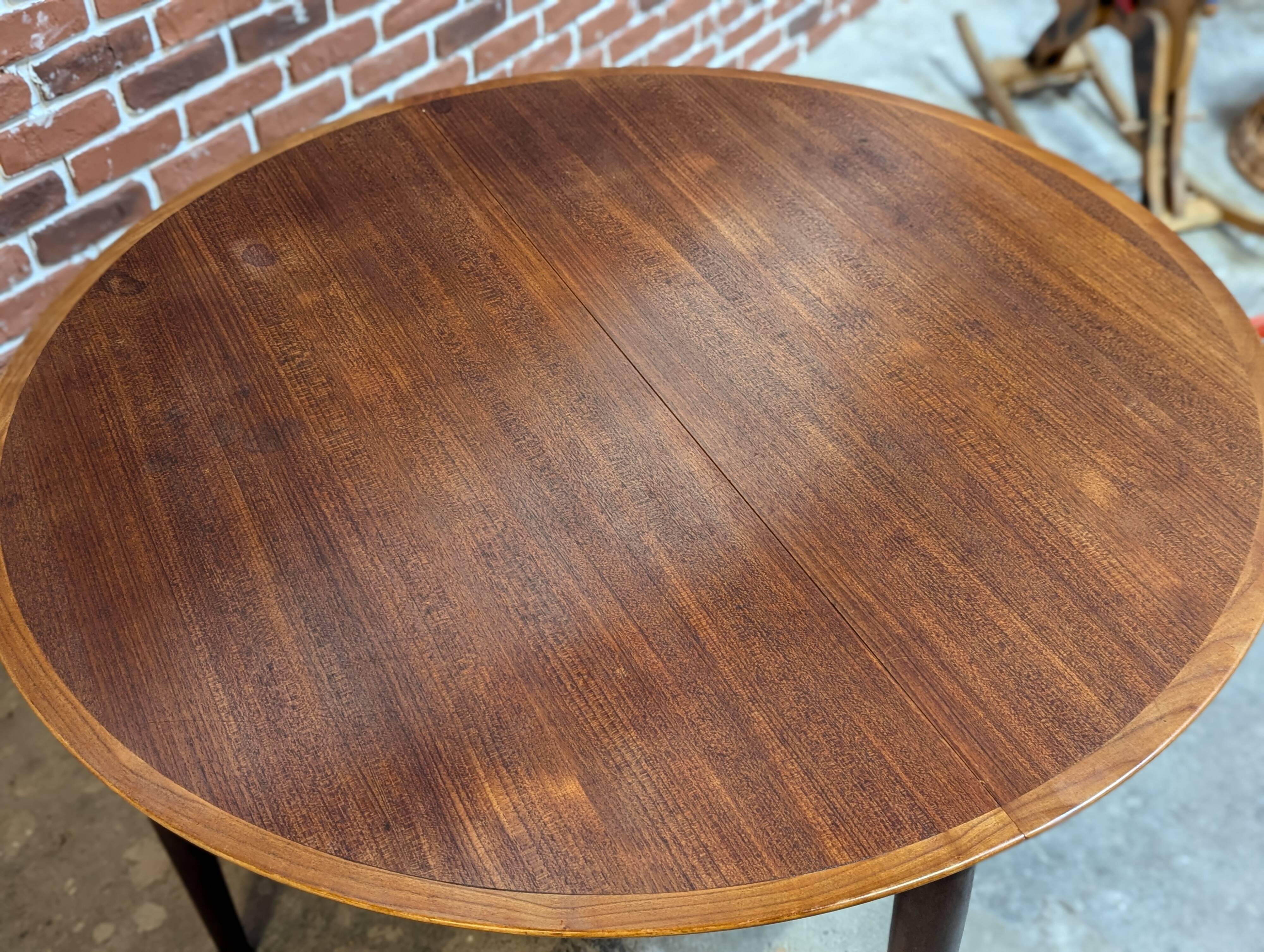 Round teak table from the 60s