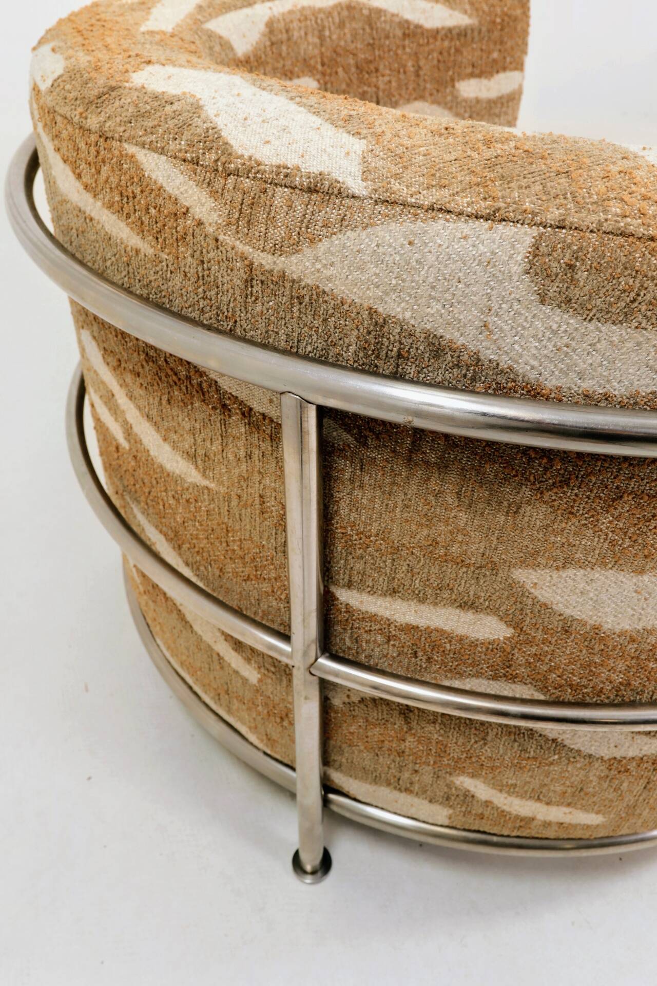 Fauteuil de hall brutaliste Jacquard beige