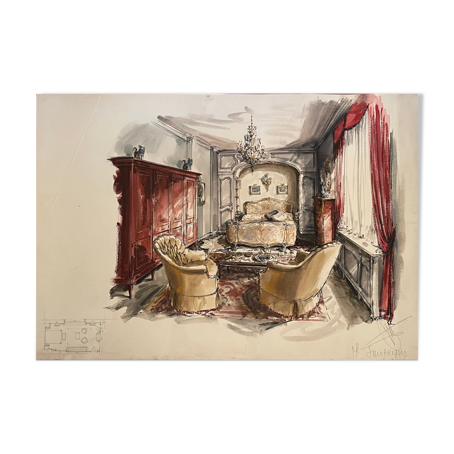 Painting decorative art interior architecture 30-50s