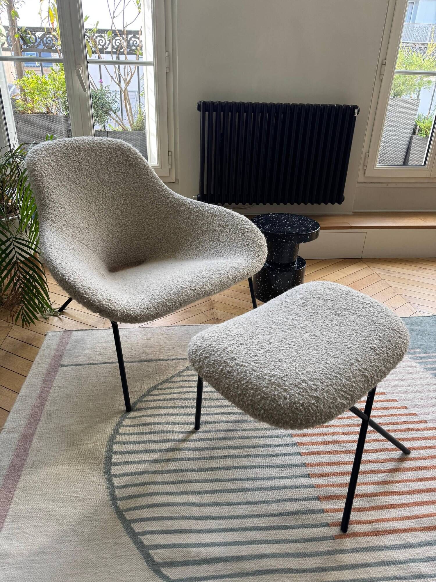 Cross Leg Armchair and its ottoman - Magnus Long for Conran Shop
