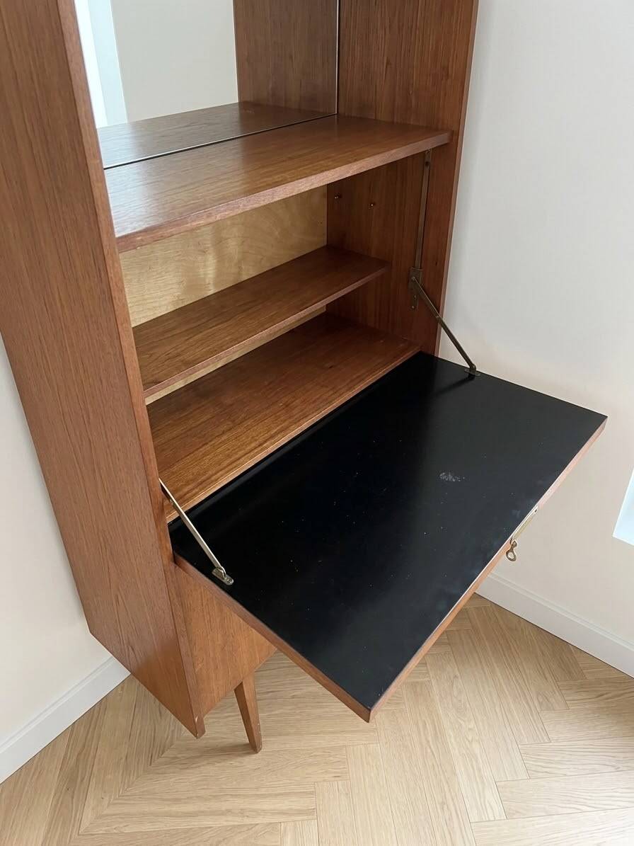Vintage 1970s wooden secretary desk