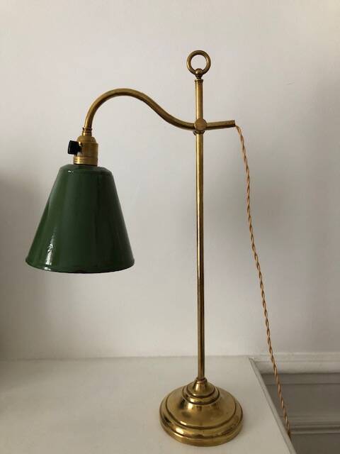 Old desk lamp, brass workshop