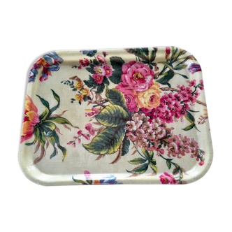 Flowery fiberglass tray 50s