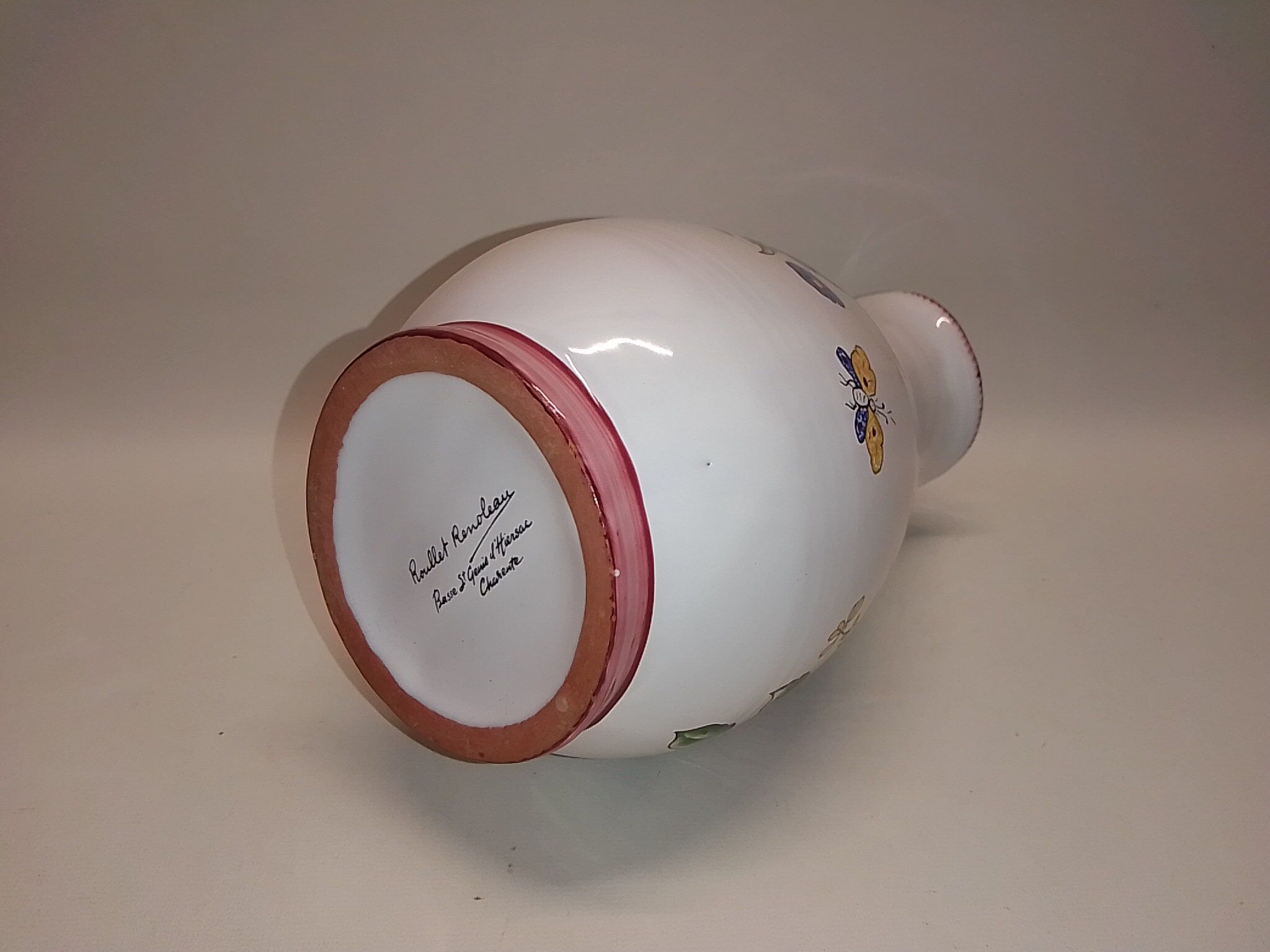 Ceramic jug Roullet Renoleau floral decoration