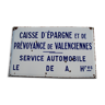 Authentic plate "Caisse d'épargne et de prévoyance de Valenciennes"