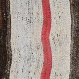 6x7 Natural White & Brown Kilim Rug, 183x212Cm